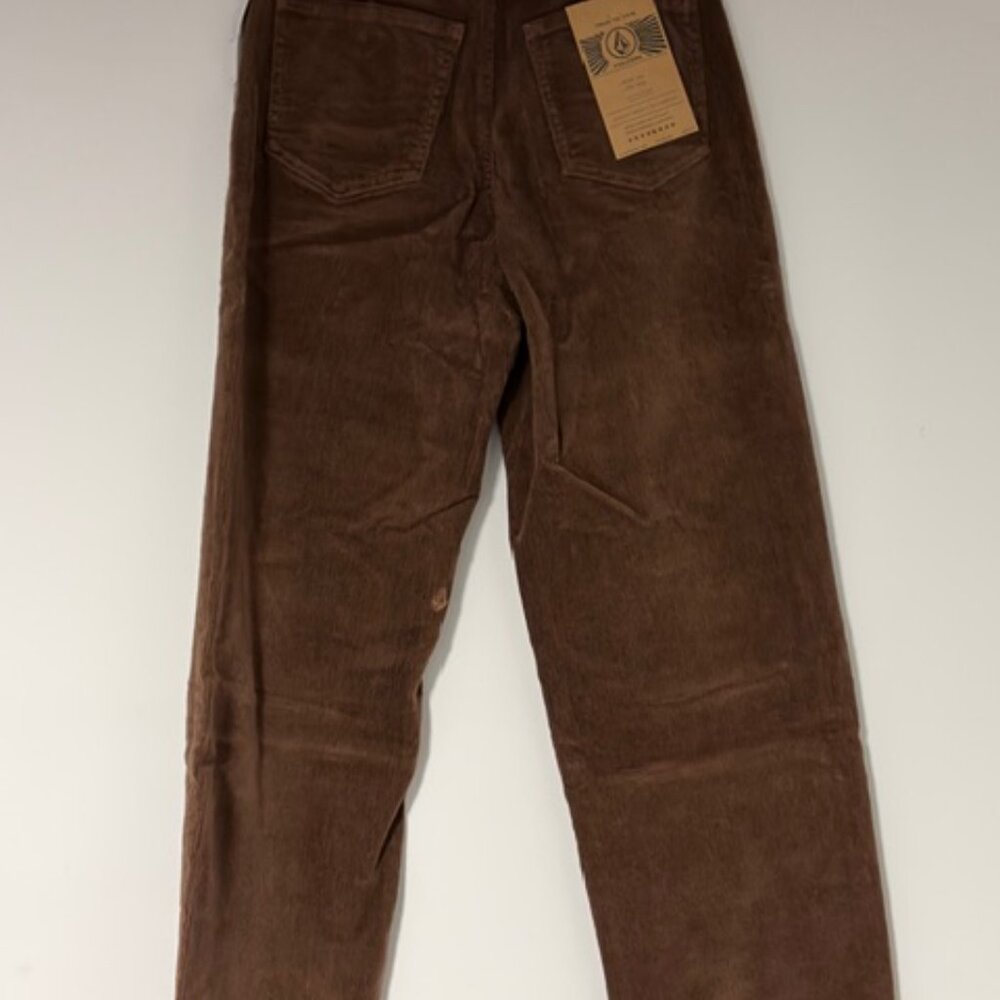 VOLCOM 1991 STONED LOW RISE BROWN CORDUROY PANTS NWT SZ 24 - Picture 3 of 6